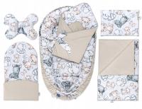 Kokon niemowlęcy otulacz zestaw z rożkiem bawełna/velvet 6w1 Pepi