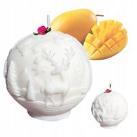 Świeca ZAPACHOWA Kula Śnieżna Renifer SOJOWA Prezent Mango /Różne Zapachy
