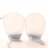 Rękawiczki łapki niedrapki niemowlęce bawełna biało-niebieski - Chi Chi