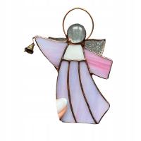 Aniołek Różowy z Dzwoneczkiem 3d – Witrażowa Dekoracja