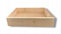Taca drewniana naturalna kuchenna poręczna skrzynka pełna 60x40x13 cm