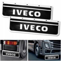 Chlapacze SILIKONOWE Fartuchy błotne IVECO Czarny-Biały 60x18cm 2szt