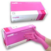 Перчатки нитриловые перчатки розовые 100 шт порошковые толстые прочные r S