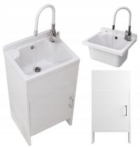 КОММЕРЧЕСКАЯ РАКОВИНА ОТСЕК БЕЛЫЙ КРАН ГИБКИЙ ПВХ ШКАФ НАБОР LOMA