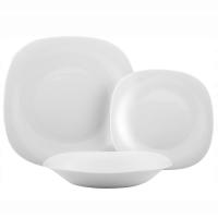 Набор обеденных тарелок сервиз белый квадратный Парма 6/18