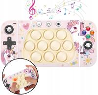 Gra zręcznościowa antystresowa pop it popit konsola push jednorożec