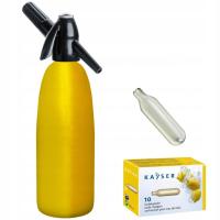 SATURATOR SYFON DO WODY GAZOWANEJ SODOWEJ 1L SODASTREAM METALOWY + Naboje do syfonu do wody sodowej Kayser 1 l 10