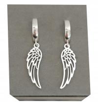 Серьги-подвески с крыльями ангела, серебро 925 пробы