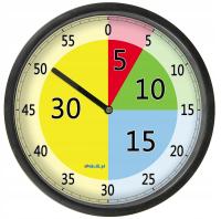 Zegar Edukacyjny z szybką Plan Daltoński wzór 6 Bezgłośny mechanizm