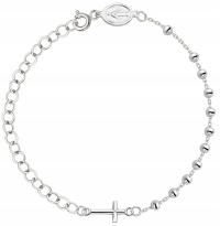 Серебряный Женский Браслет Четки Медальон Чудесный Гравер Бесплатно