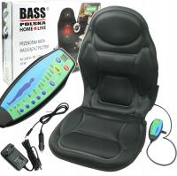 MATA MASUJĄCA MASAŻER GRZANIE + PILOT 5 Trybów 12V/230V AUTO/FOTEL CZARNA