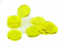 Znaczniki akryl żółte okrągłe 22x3mm 10szt