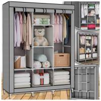 SZAFA TEKSTYLNA MATERIAŁOWA SKŁADANA ORGANIZER SZAFKA REGAŁ WIESZAK DUŻA XL