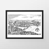 Старый план люцерны-XVII век - Маттеус Мериан-100x70cm