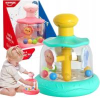 KOLOROWY BĄCZEK Z KULECZKAMI ZE ZWIERZĄTKAMI KARUZELA MALUCHA