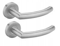 Klamka Drzwiowa Wewnętrzna Okrągły Szyld Srebrna Inox Komplet PORTO