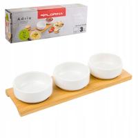 Komplet miseczek do dipów Adria 3 szt. z bambusową podstawką Florina