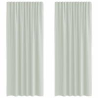 Zasłony woalowe z pętelkami 2 szt. Jasnoszary 140x245 cm