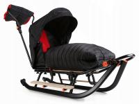 SANKI Cały ZESTAW, Ciepły śpiwór- pchacz, oparcie, podnóżki, kółka i mufka