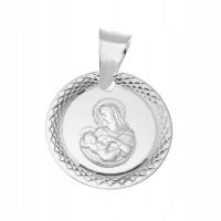 Srebrny Medalik Matka Boska z Dzieciątkiem Jezus