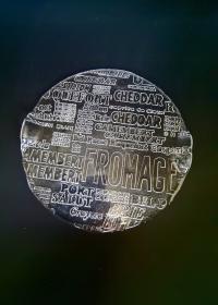 Wielka szklana deska do serów 28 cm - włoski vintage IVV Cristalerie