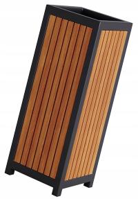 ПАРКОВЫЙ МУСОРНЫЙ БАК 35 Л МЕТАЛЛ ДЕРЕВО = КАШТАН