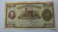 Banknot Litwa, 20 litu 1930 stan 2