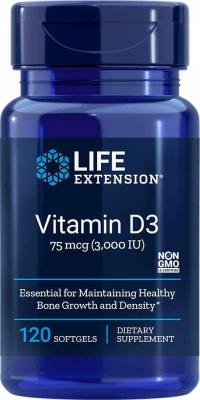Witamina D3 3000 j.m., 120 kaps. Life Extension