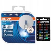 OSRAM H1 5500K COOL BLUE HYPER BOOST LED XENON + BEZPIECZNIKI MINI