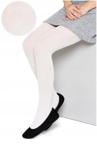 1x rajstopy dziewczęce MORAJ białe wzór 40DEN 116-122