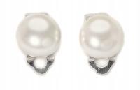 Małe Klipsy Na Uszy Krem Perłowe Okrągłe Szklane Czeskie Perły Ecru Kiara