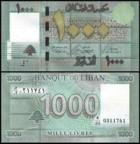 LIBAN, 1000 LIVRES 2011 Pick 90a