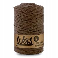 Шнур макраме 5 мм плетеный хлопок 100 м коричневый Усик