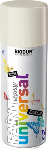FARBA SPRAY BIAŁY POŁYSK BIODUR RAL 9010 400ml