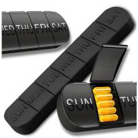 Pudełko 7 Dni Organizer Tygodniowy Na Leki Tabletki Pojemnik Kasetka Czarny