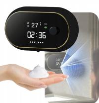 Premium Automatyczny Dozownik Pianki Zegar Temperatura ładowany USB -Czarny