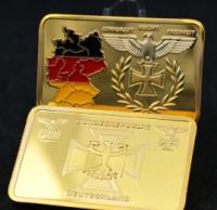 Niemcy ,Sztabka Złota ,BUNDESREPUBLIK DEUTSCHLAND ,GOLD #6 ,pozłacana kopia