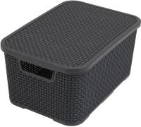 BRANQ - Koszyk Rattan - pokrywa - pojemnik plastikowy - kosz pudełko - 10 L