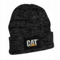 Czapka zimowa CAT ORYGINAŁ czarna ODBLASKOWA HAFT CATERPILLAR
