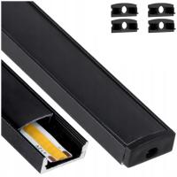 Светодиодный алюминиевый профиль 2 м Черный поверхностный монтаж для светодиодной ленты 8 мм - 12 мм