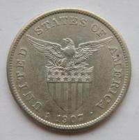 FILIPINY 1 PESO 1907 S RZADSZA SREBRO OD 1 ZŁ