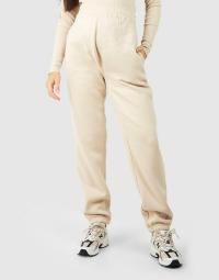BEŻOWE DŁUGIE KLASYCZNE GŁADKIE SPODNIE DRESOWE JOGGERY BOOHOO 42