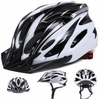 Kask rowerowy GTSGR MTB biały cm regulowany z daszkiem i wentylacją