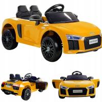 Авто на аккумуляторе Audi R8 Spyder желтый электрический автомобиль для детей
