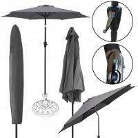 Большой регулируемый садовый зонт 300 см ORLANDO темно - серый чехол