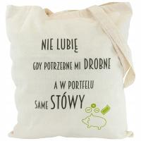 Torba Bawełniana 38x42 cm ECRU z Nadrukiem 145g SAME STÓWY eko