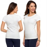 T-Shirt Koszulka Damska Bawełniana Gładka Biała Top Damski MORAJ XL