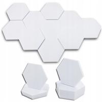 5× Mata wygłuszająca sześciokąt akustyczna biały panele na sufit biała BITMAT + 5× Pianka akustyczna wygłuszająca plaster miodu BASOTECT hexagon biały 4cm