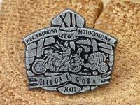 XII Winobraniowy Zlot Motocyklowy Zielona Góra 2001 Znaczek Zlotowy Blacha