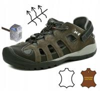 SANDAŁY męskie ODDYCHAJĄCE ROBOCZE S1 LETNIE Z PODNOSKIEM PRAWDZIWA SKÓRA !